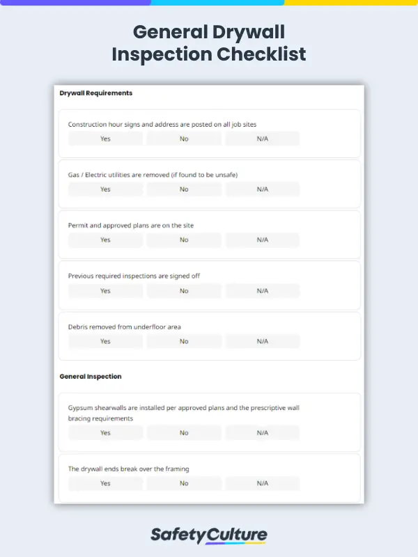 General Drywall Inspection Checklist