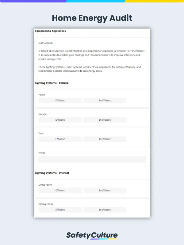 energy audit checklists