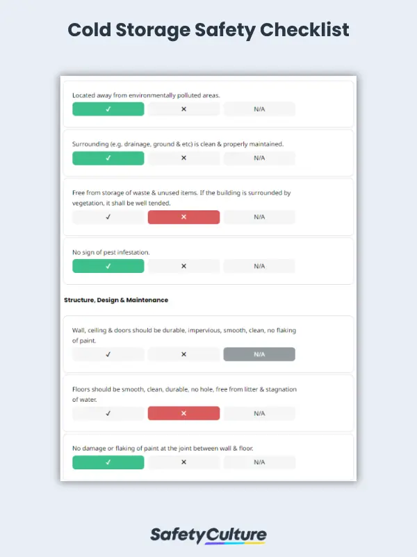 cold storage safety checklist