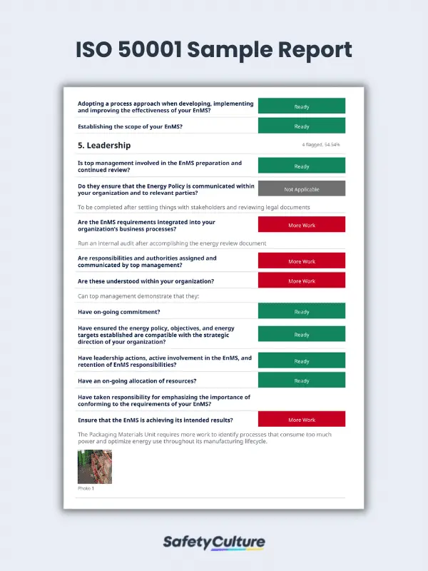 ISO 50001 Checklist Sample