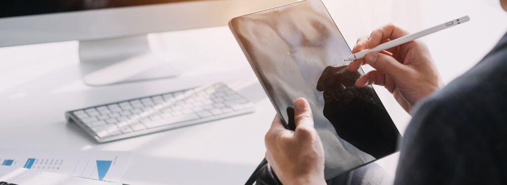 person using an osha recordkeeping software on a tablet