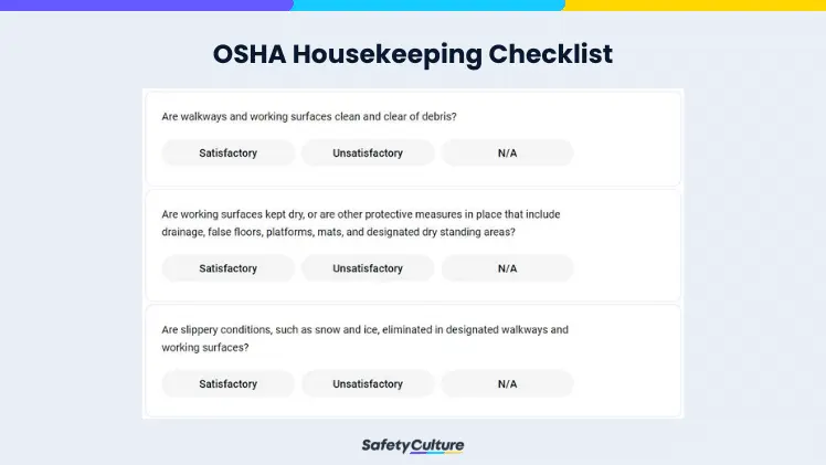 OSHA Housekeeping Checklist