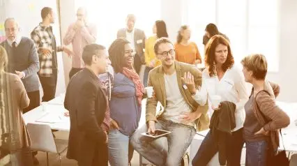 enterprise employees having an enterprise management meeting