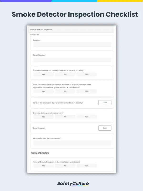 smoke detector inspection checklist