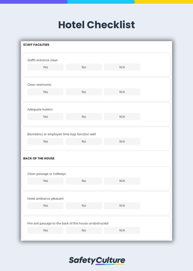 hotel checklist