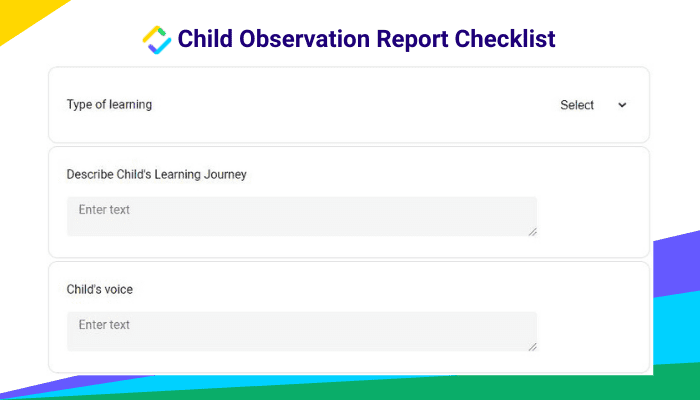 Child observation form