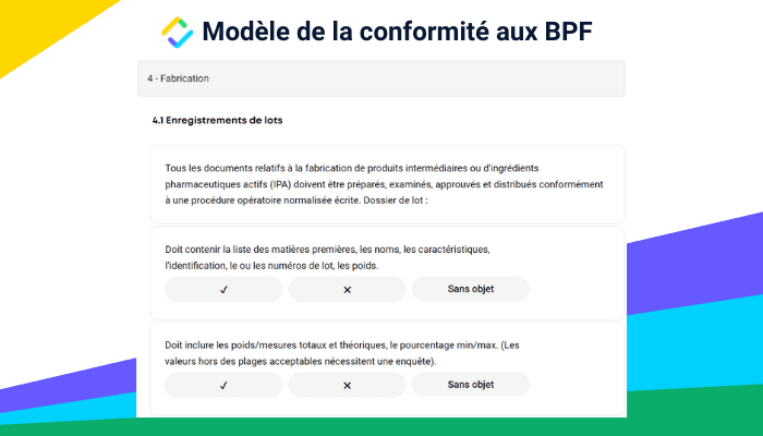 Liste de contrôlela conformité auxBPF