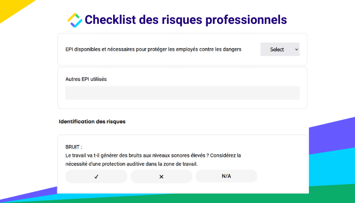 Liste de contrôle de l'identification des risques