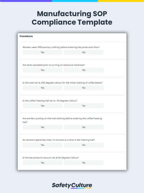 Manufacturing SOP Compliance Template